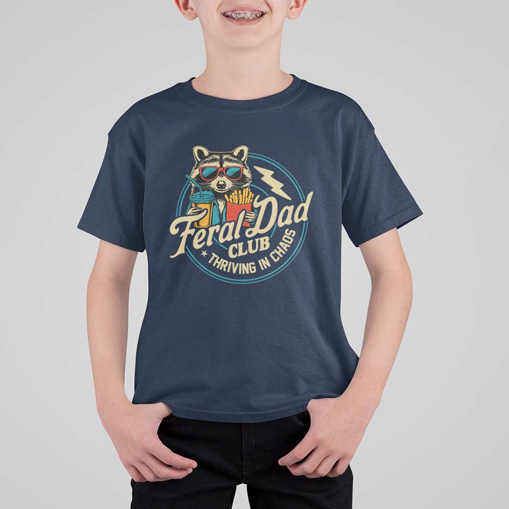 Feral Dad Club T Shirt For Kid Funny Raccoon Dad Birthday Fathers Day Gift
