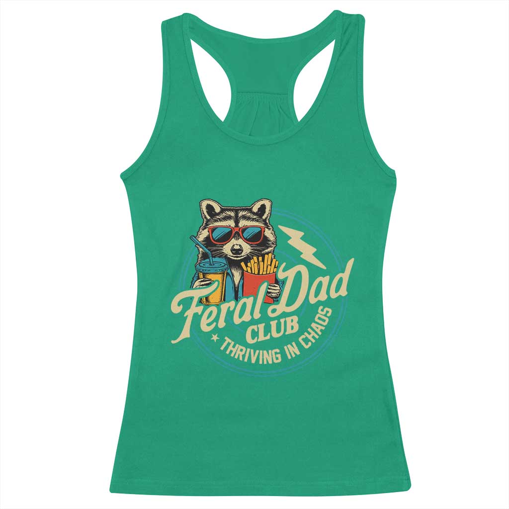 Feral Dad Club Racerback Tank Top Funny Raccoon Dad Birthday Fathers Day Gift