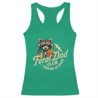 Feral Dad Club Racerback Tank Top Funny Raccoon Dad Birthday Fathers Day Gift