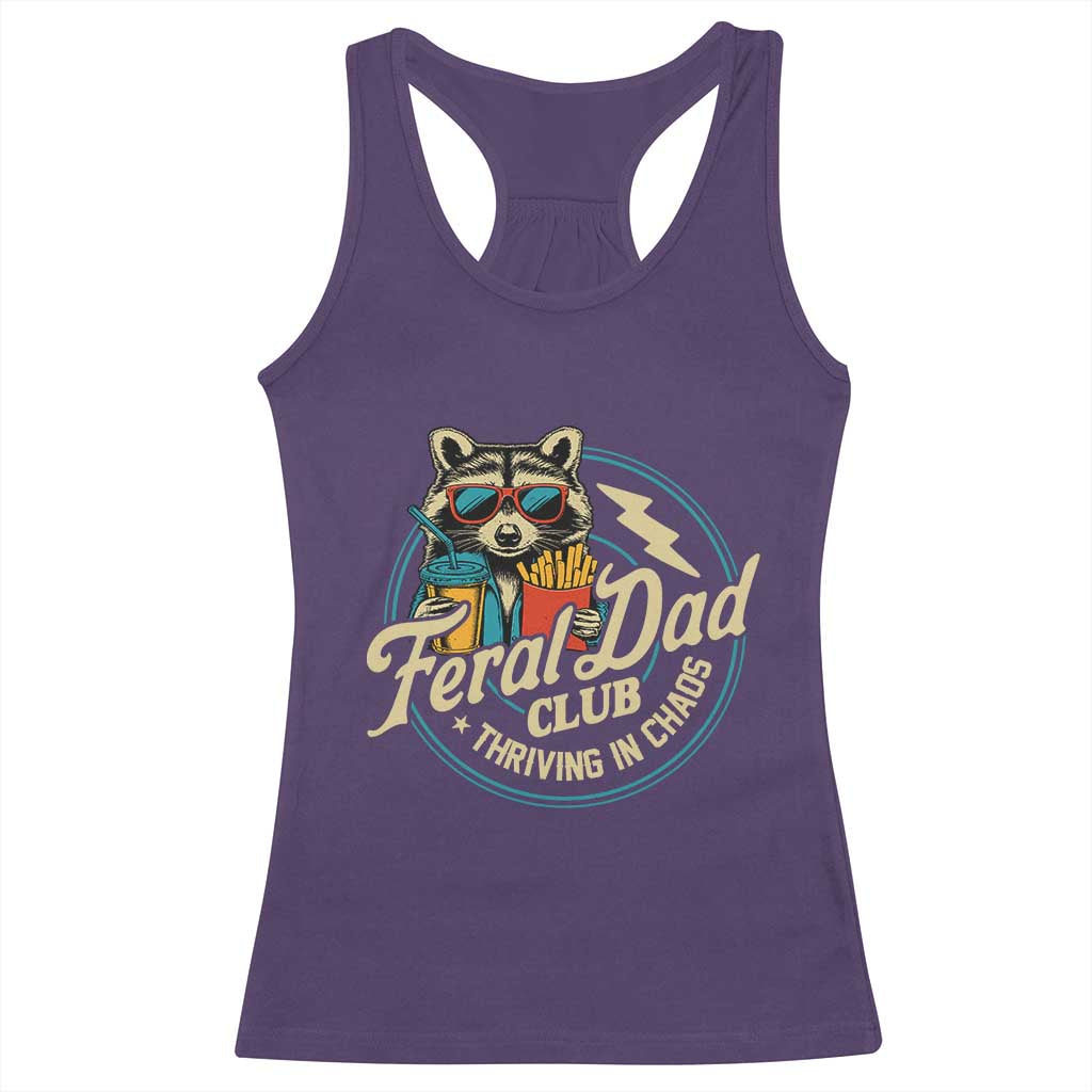 Feral Dad Club Racerback Tank Top Funny Raccoon Dad Birthday Fathers Day Gift