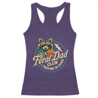 Feral Dad Club Racerback Tank Top Funny Raccoon Dad Birthday Fathers Day Gift