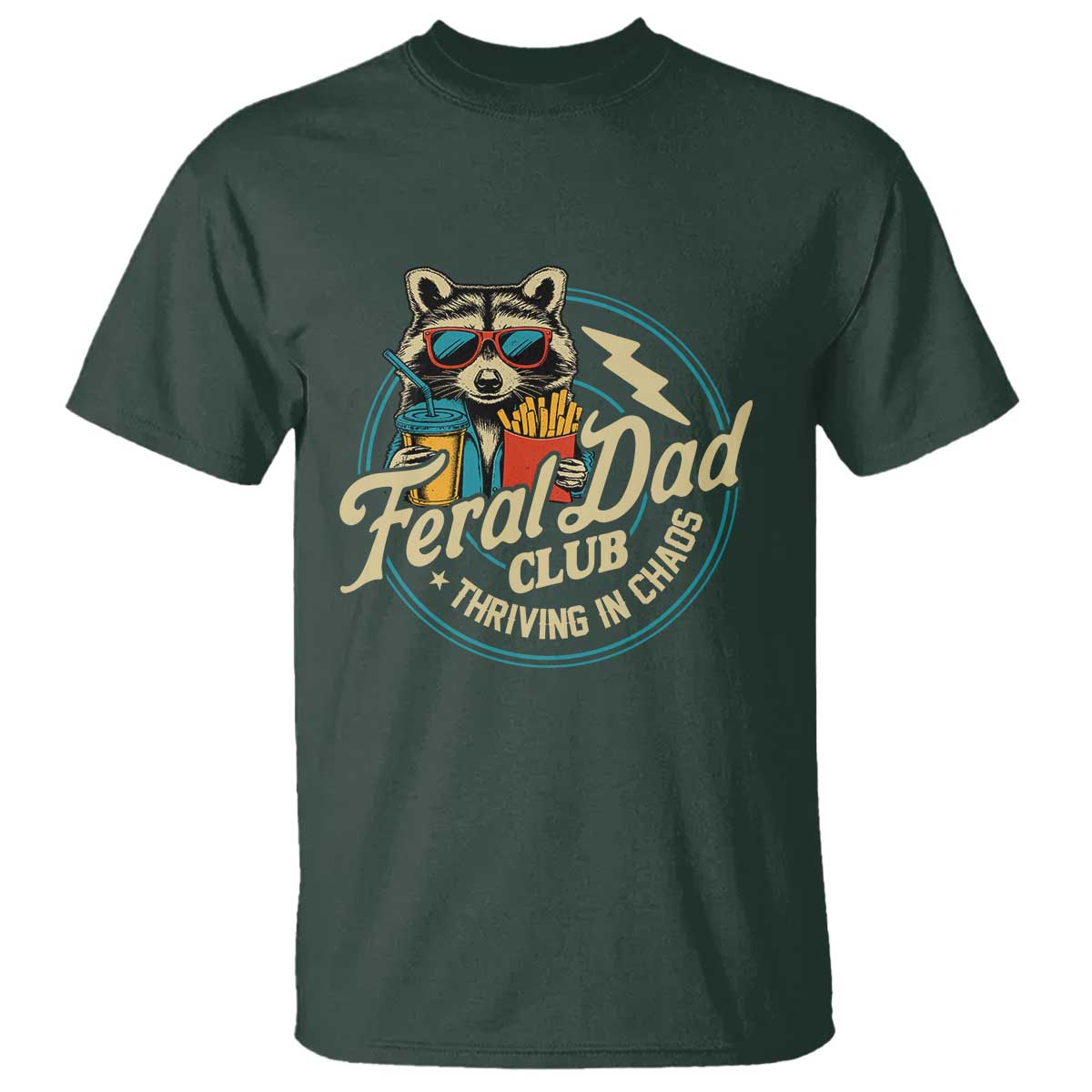 Feral Dad Club T Shirt Funny Raccoon Dad Birthday Fathers Day Gift