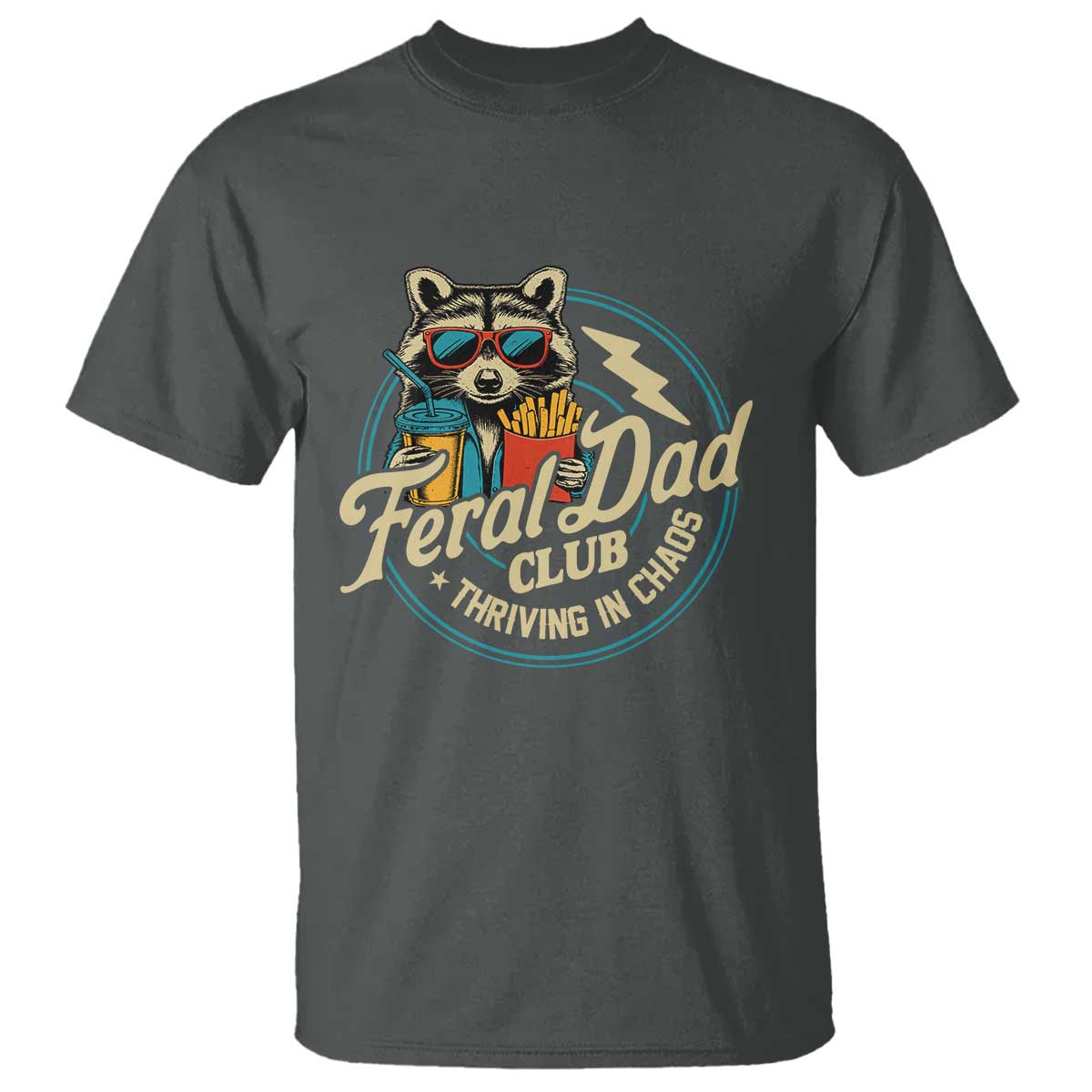 Feral Dad Club T Shirt Funny Raccoon Dad Birthday Fathers Day Gift