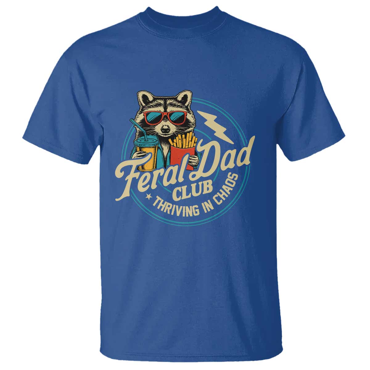 Feral Dad Club T Shirt Funny Raccoon Dad Birthday Fathers Day Gift
