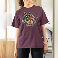 Feral Dad Club T Shirt For Women Funny Raccoon Dad Birthday Fathers Day Gift