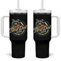 Feral Dad Club Tumbler With Handle Funny Raccoon Dad Birthday Fathers Day Gift