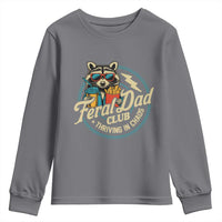 Feral Dad Club Youth Sweatshirt Funny Raccoon Dad Birthday Fathers Day Gift