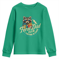 Feral Dad Club Youth Sweatshirt Funny Raccoon Dad Birthday Fathers Day Gift