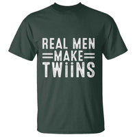 Funny Twin Dad T Shirt Real Men Make Twins Daddy Humor Fathers Day