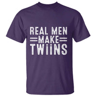Funny Twin Dad T Shirt Real Men Make Twins Daddy Humor Fathers Day