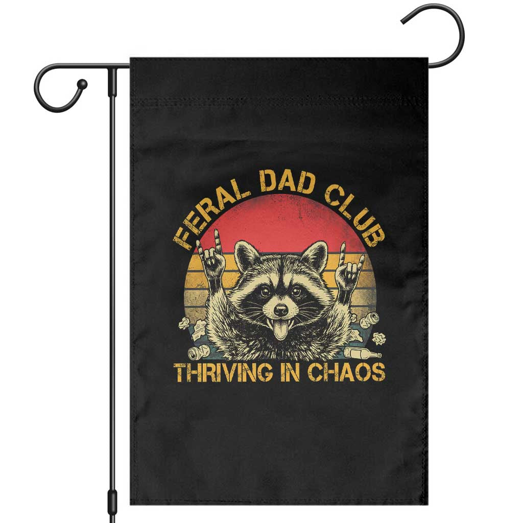 Feral Dad Club Garden Flag Funny Raccoon Dad Retro Fathers Day Gift