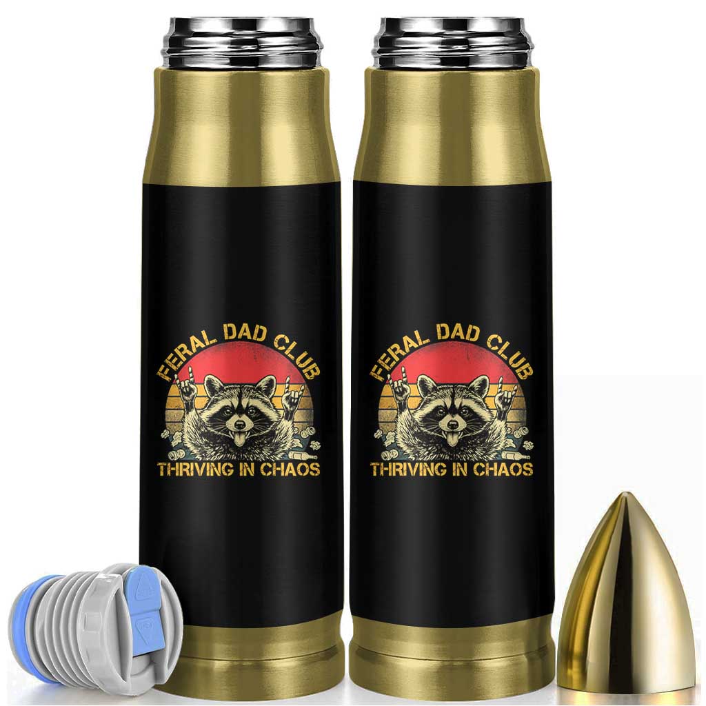 Feral Dad Club Bullet Tumbler Funny Raccoon Dad Retro Fathers Day Gift