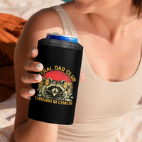 Feral Dad Club 4 in 1 Can Cooler Tumbler Funny Raccoon Dad Retro Fathers Day Gift