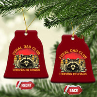 Feral Dad Club Ceramic Ornament Funny Raccoon Dad Retro Fathers Day Gift