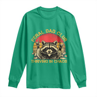 Feral Dad Club Long Sleeve Shirt Funny Raccoon Dad Retro Fathers Day Gift