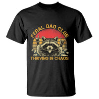 Feral Dad Club T Shirt Funny Raccoon Dad Retro Fathers Day Gift