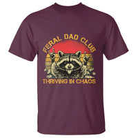 Feral Dad Club T Shirt Funny Raccoon Dad Retro Fathers Day Gift
