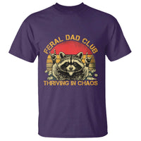 Feral Dad Club T Shirt Funny Raccoon Dad Retro Fathers Day Gift