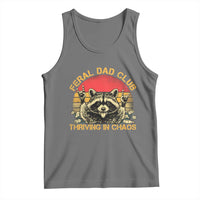 Feral Dad Club Tank Top Funny Raccoon Dad Retro Fathers Day Gift