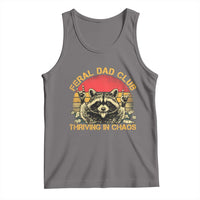 Feral Dad Club Tank Top Funny Raccoon Dad Retro Fathers Day Gift