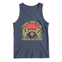 Feral Dad Club Tank Top Funny Raccoon Dad Retro Fathers Day Gift