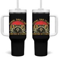 Feral Dad Club Tumbler With Handle Funny Raccoon Dad Retro Fathers Day Gift