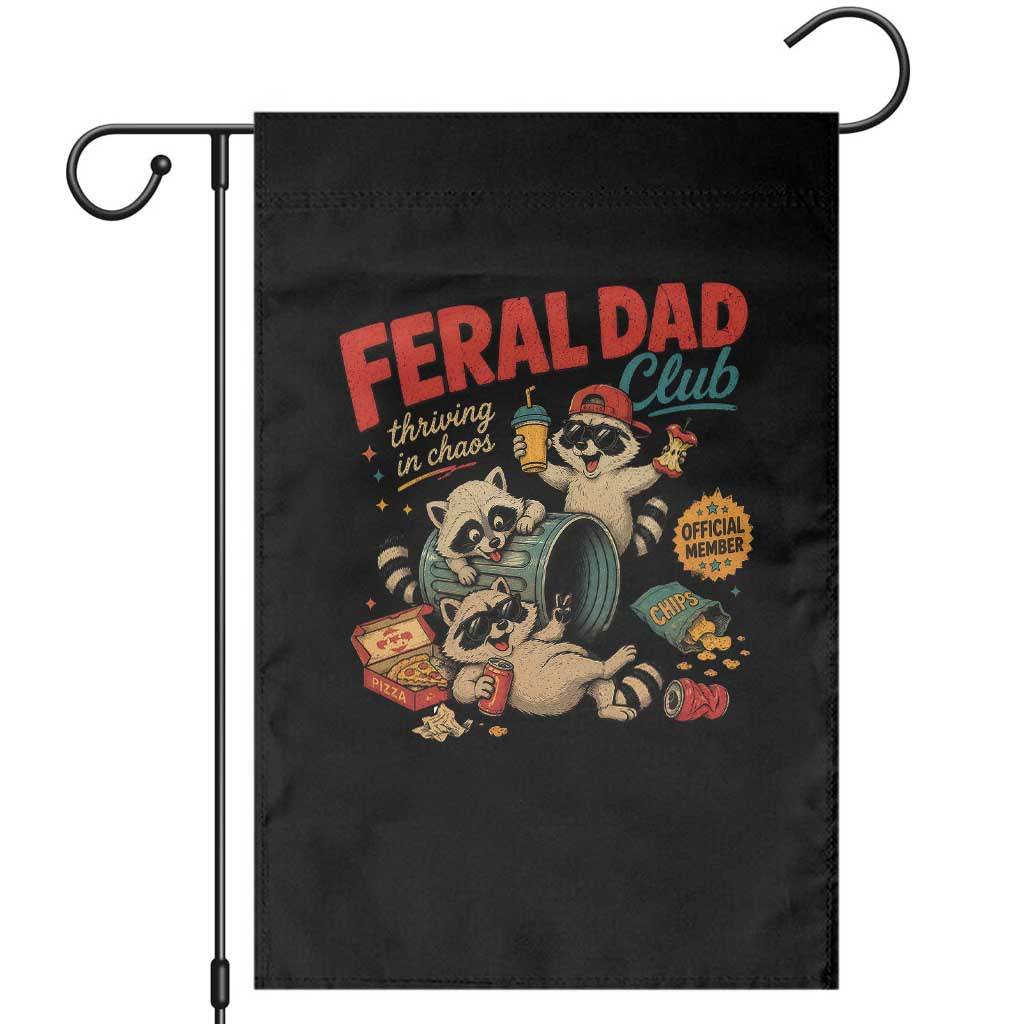 Funny Raccoon Dad Garden Flag Feral Dad Club Fathers Day Gift