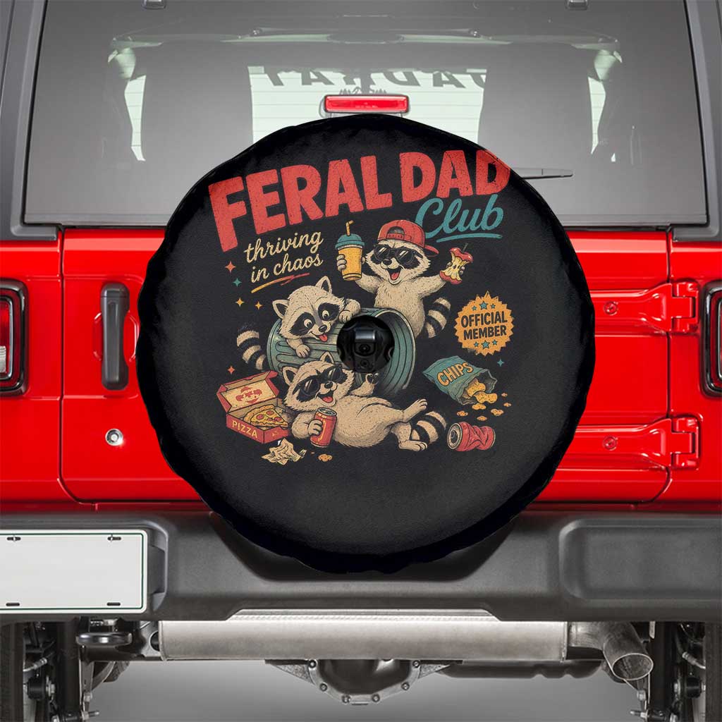 Funny Raccoon Dad Spare Tire Cover Feral Dad Club Fathers Day Gift