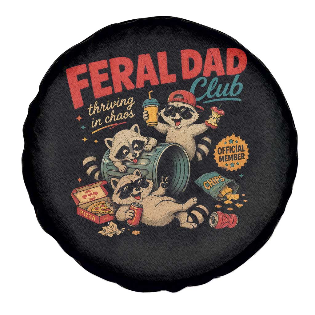 Funny Raccoon Dad Spare Tire Cover Feral Dad Club Fathers Day Gift