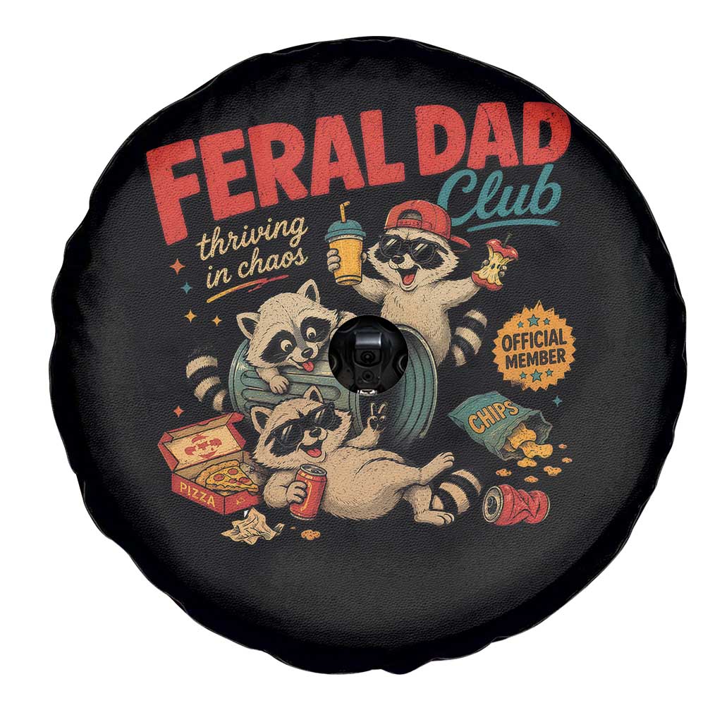 Funny Raccoon Dad Spare Tire Cover Feral Dad Club Fathers Day Gift