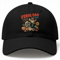 Funny Raccoon Dad Baseball Cap Feral Dad Club Fathers Day Gift