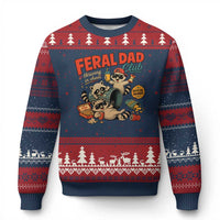 Funny Raccoon Dad Ugly Christmas Sweater Feral Dad Club Fathers Day Gift
