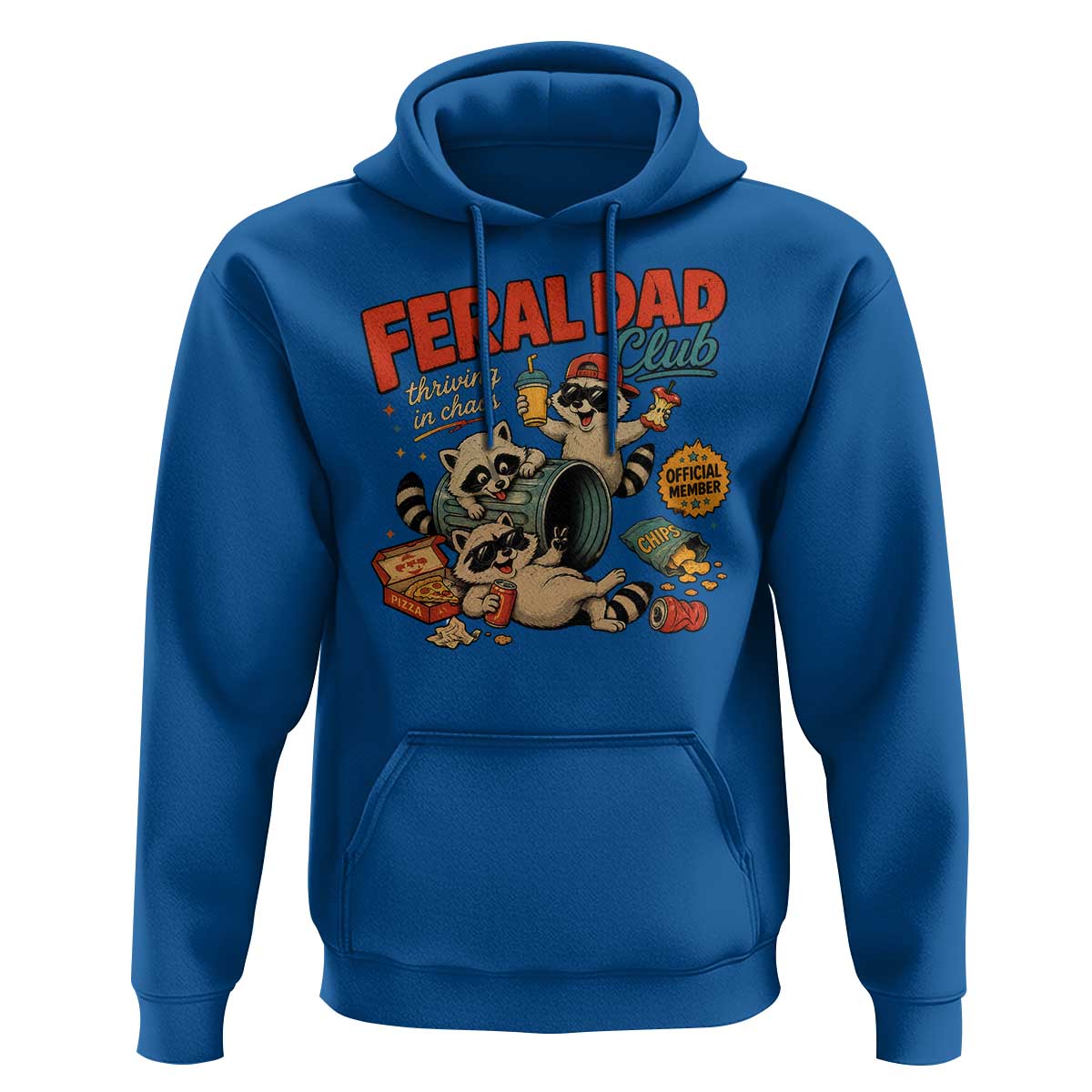 Funny Raccoon Dad Hoodie Feral Dad Club Fathers Day Gift