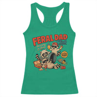 Funny Raccoon Dad Racerback Tank Top Feral Dad Club Fathers Day Gift