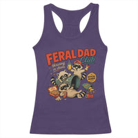 Funny Raccoon Dad Racerback Tank Top Feral Dad Club Fathers Day Gift