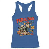 Funny Raccoon Dad Racerback Tank Top Feral Dad Club Fathers Day Gift
