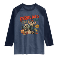 Funny Raccoon Dad Raglan Shirt Feral Dad Club Fathers Day Gift