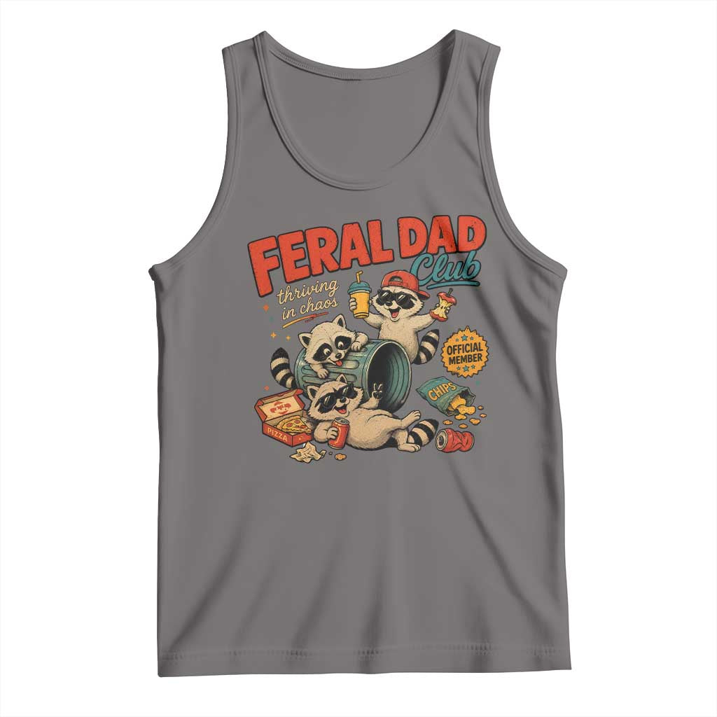 Funny Raccoon Dad Tank Top Feral Dad Club Fathers Day Gift