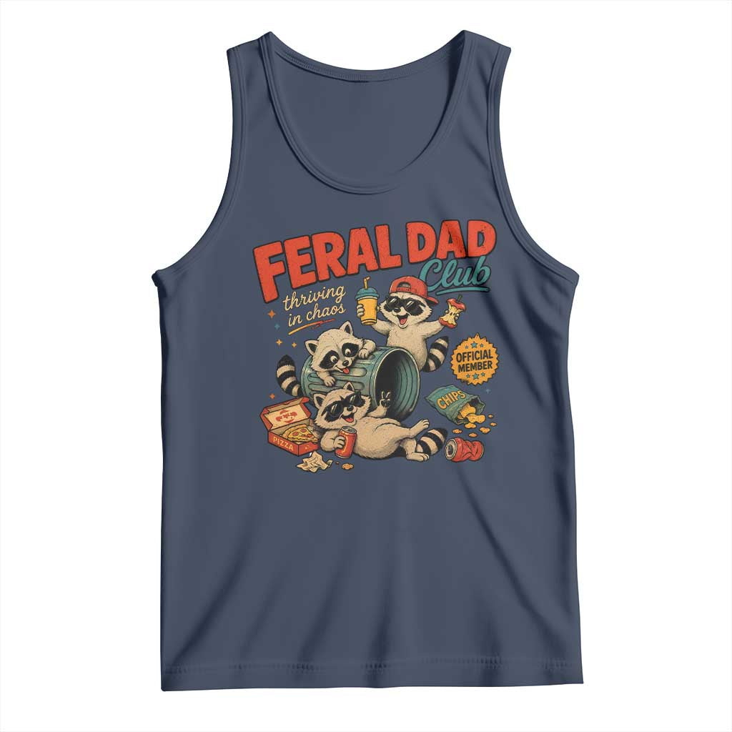 Funny Raccoon Dad Tank Top Feral Dad Club Fathers Day Gift