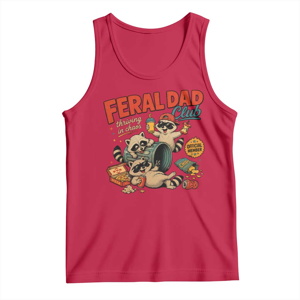 Funny Raccoon Dad Tank Top Feral Dad Club Fathers Day Gift