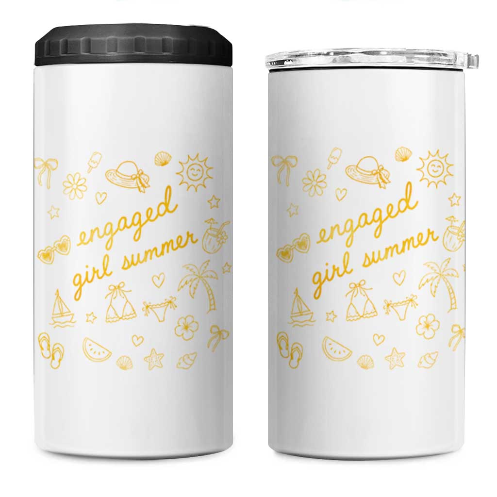 Engaged Girl Summer 4 in 1 Can Cooler Tumbler Bride To Be Engagement