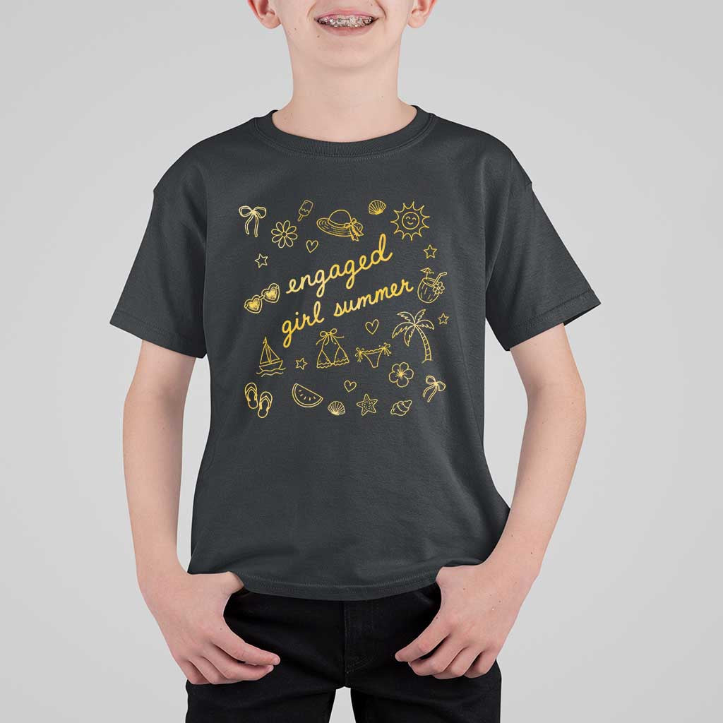 Engaged Girl Summer T Shirt For Kid Bride To Be Engagement