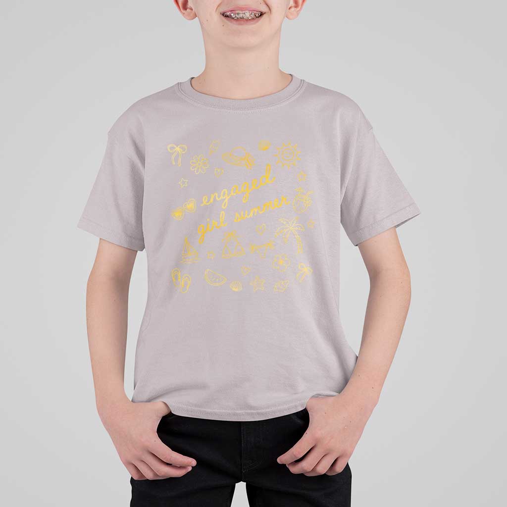 Engaged Girl Summer T Shirt For Kid Bride To Be Engagement