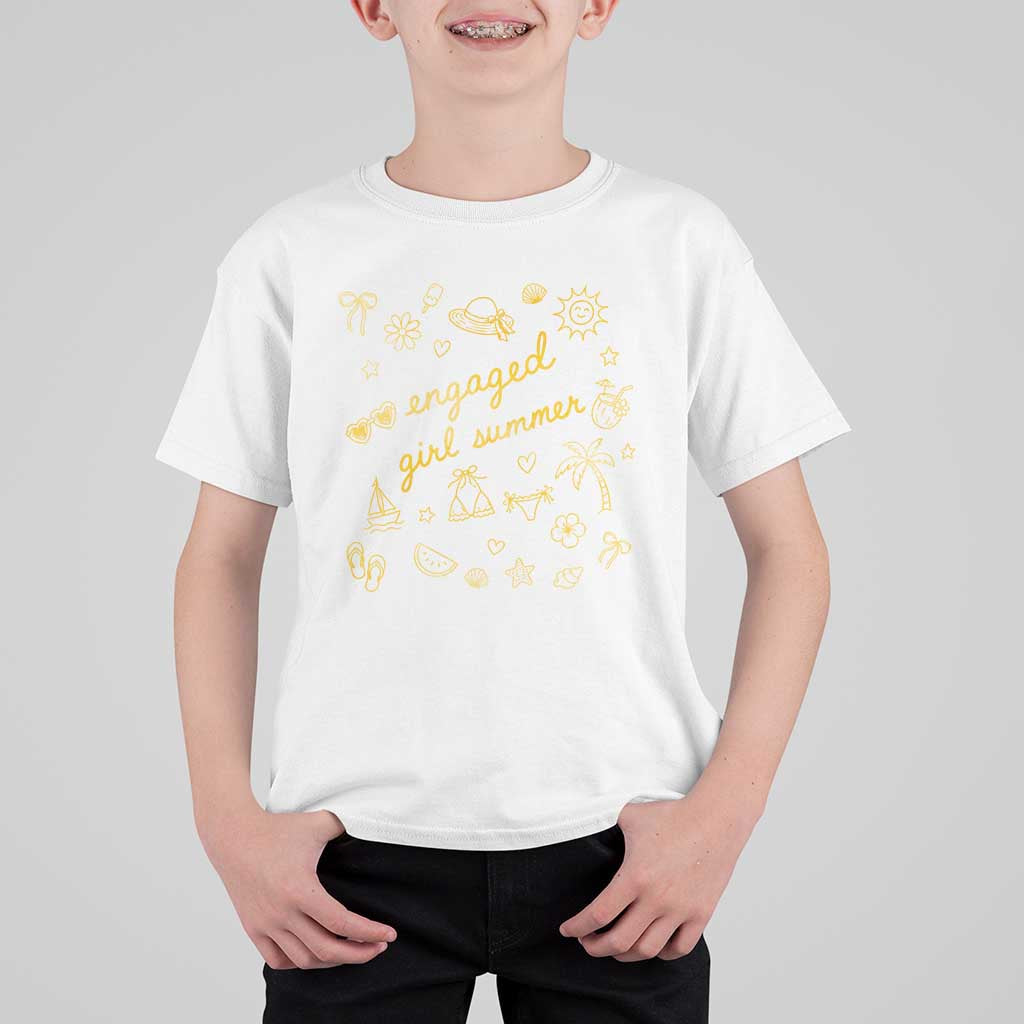 Engaged Girl Summer T Shirt For Kid Bride To Be Engagement