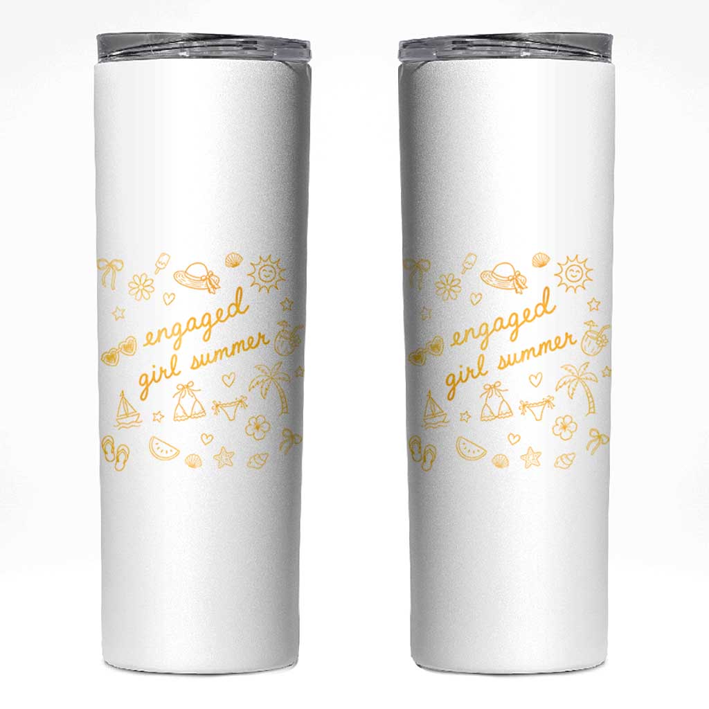 Engaged Girl Summer Skinny Tumbler Bride To Be Engagement