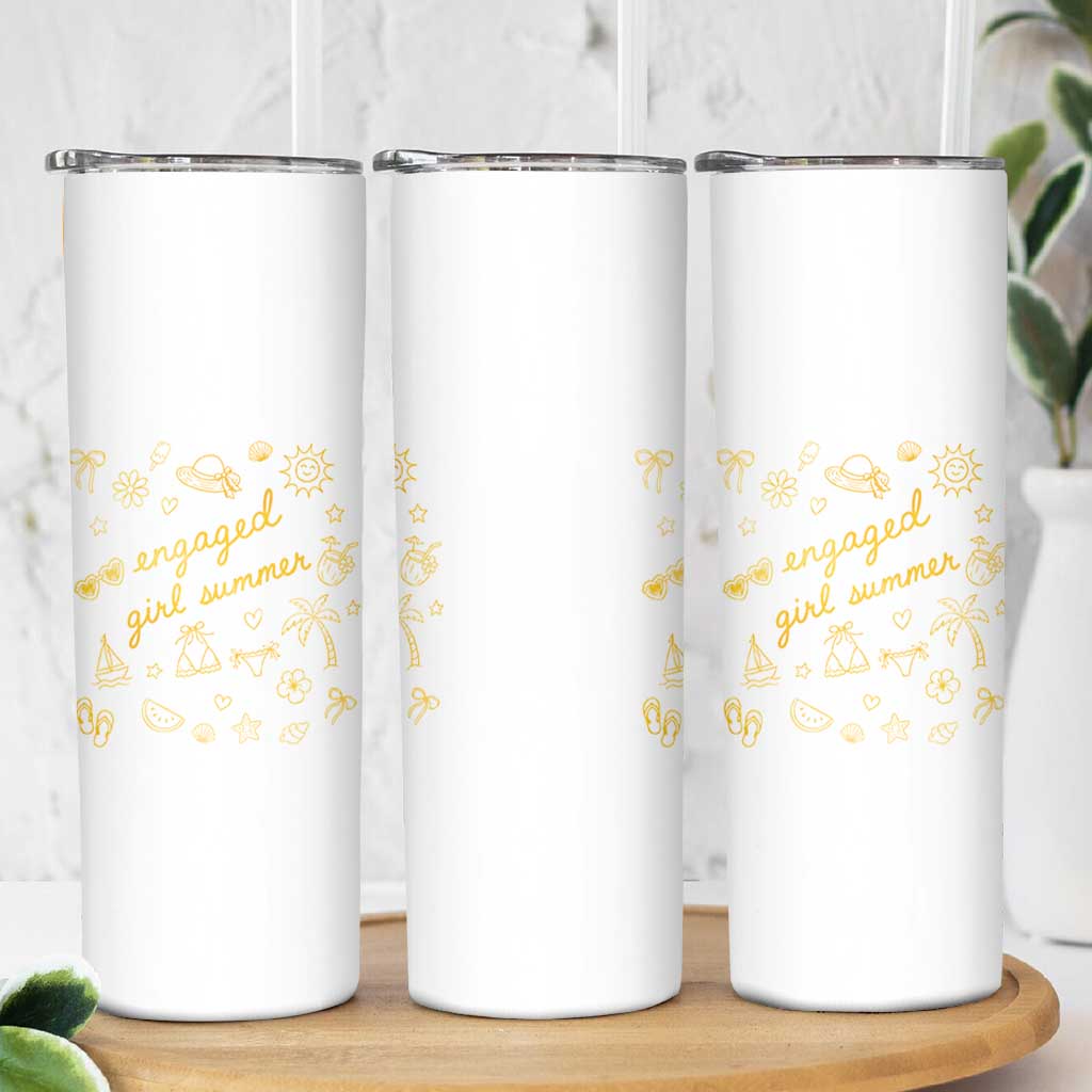 Engaged Girl Summer Skinny Tumbler Bride To Be Engagement