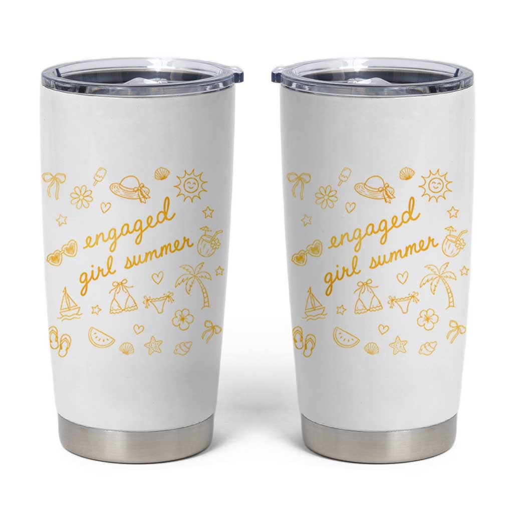 Engaged Girl Summer Tumbler Cup Bride To Be Engagement