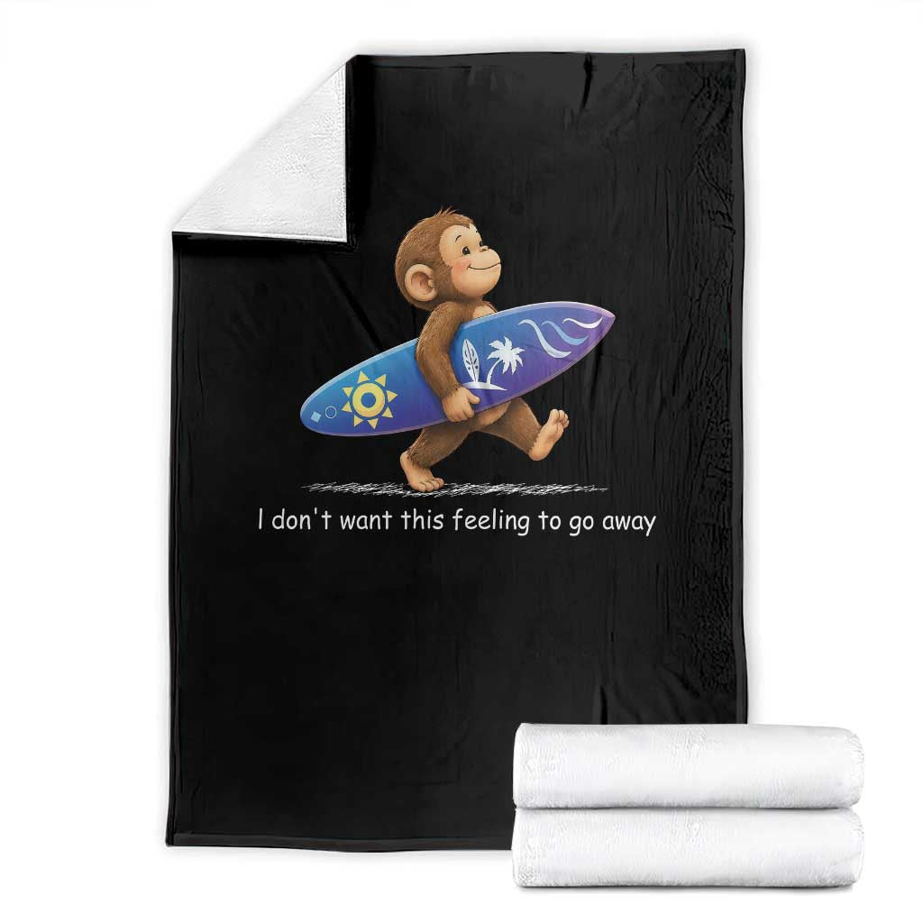 I Dont Want This Feeling To Go Away Throw Blanket Vintage Surf Monkey Nostalgic Summer Beach Vacation