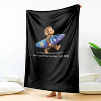 I Dont Want This Feeling To Go Away Throw Blanket Vintage Surf Monkey Nostalgic Summer Beach Vacation