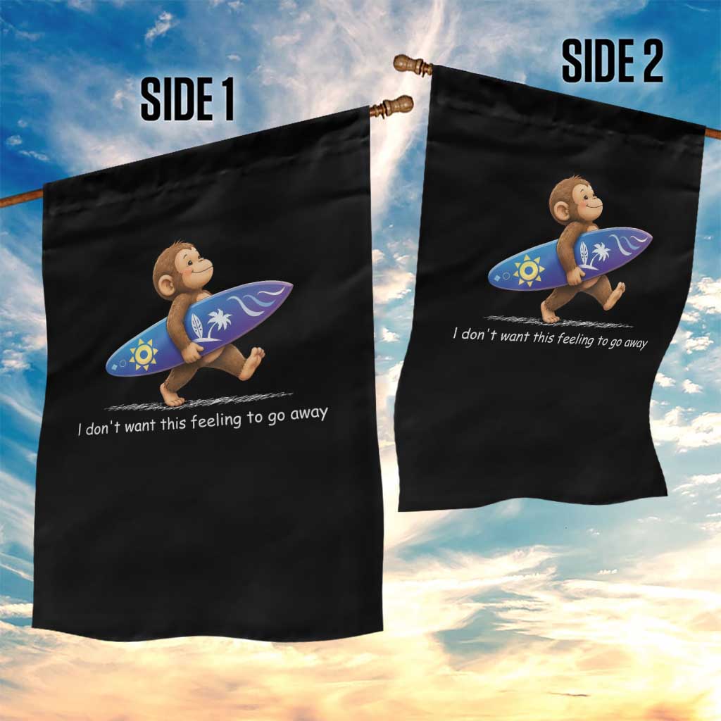 I Dont Want This Feeling To Go Away Garden Flag Vintage Surf Monkey Nostalgic Summer Beach Vacation